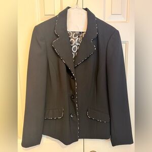 Liz Claiborne Black Blazer with White Trim